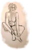 Lydie. Encre de chine.