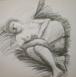 Lydie. Fusain sur papier.